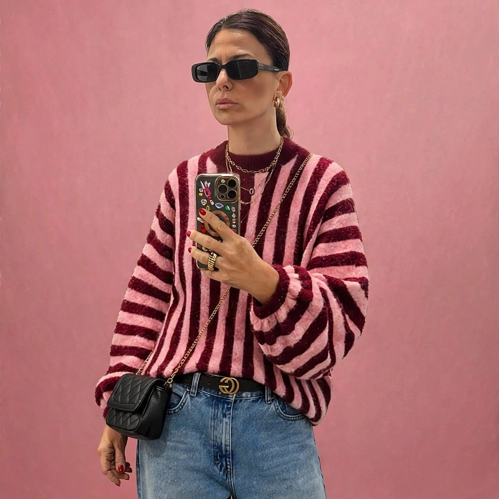Maglione Oversize a Righe