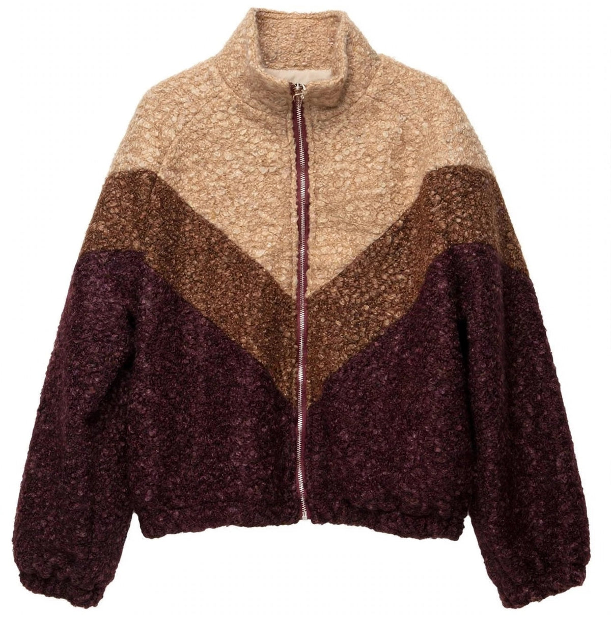 Bomber Bouclé Chevron