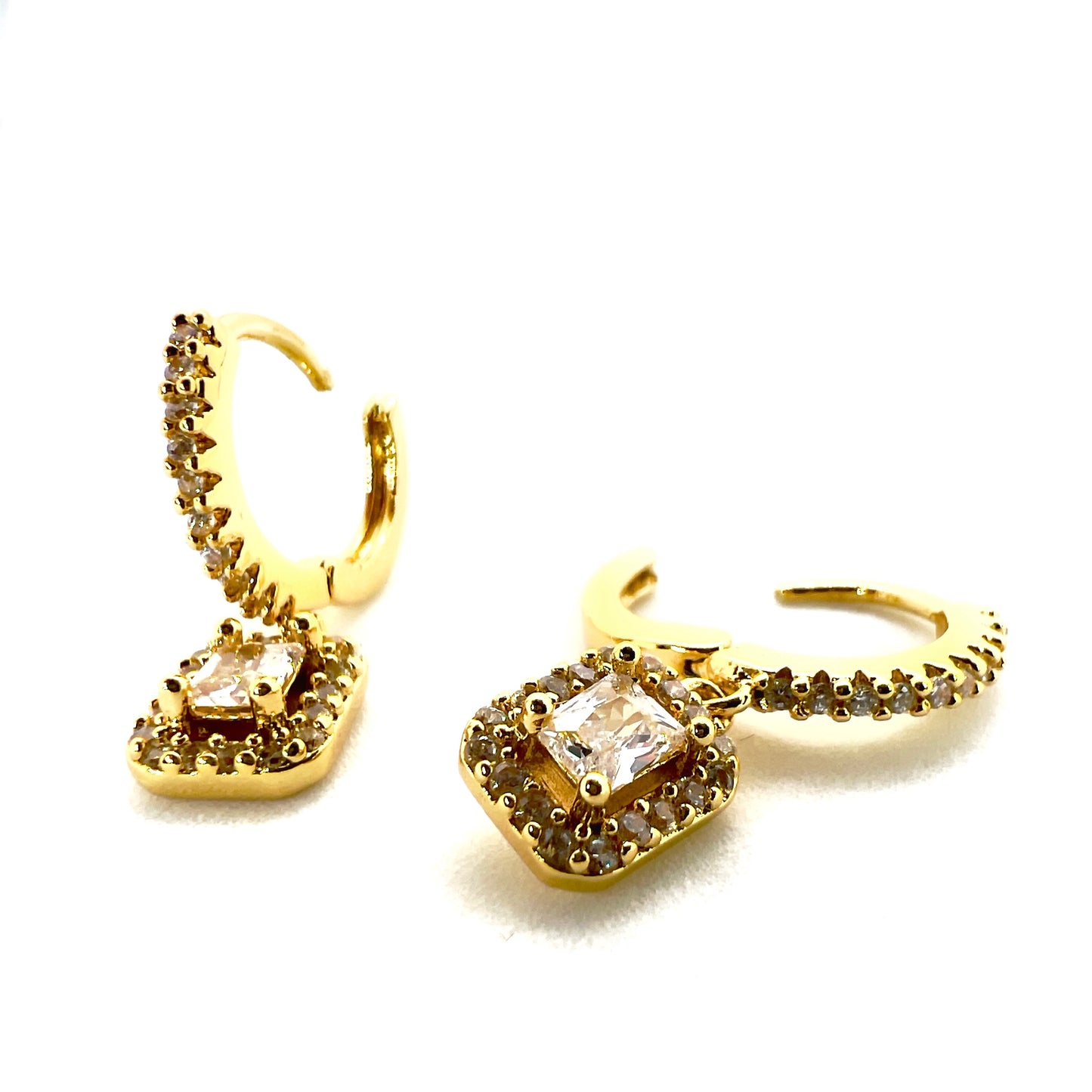 Square stone earring