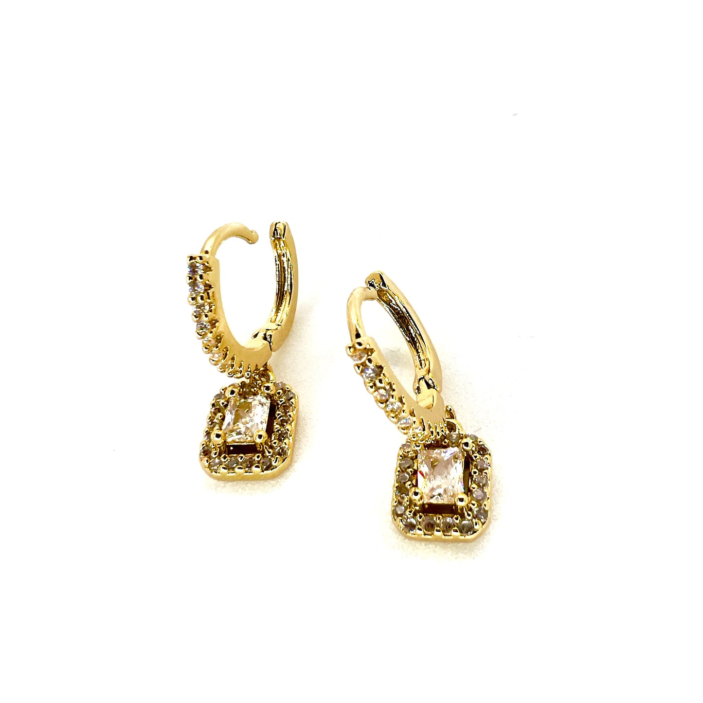 Square stone earring