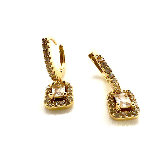 Square stone earring